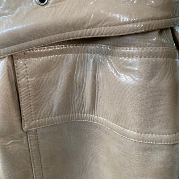 STAND STUDIO Size S Vada Beige Faux Leather Belted Trenchcoat - Picture 7 of 11